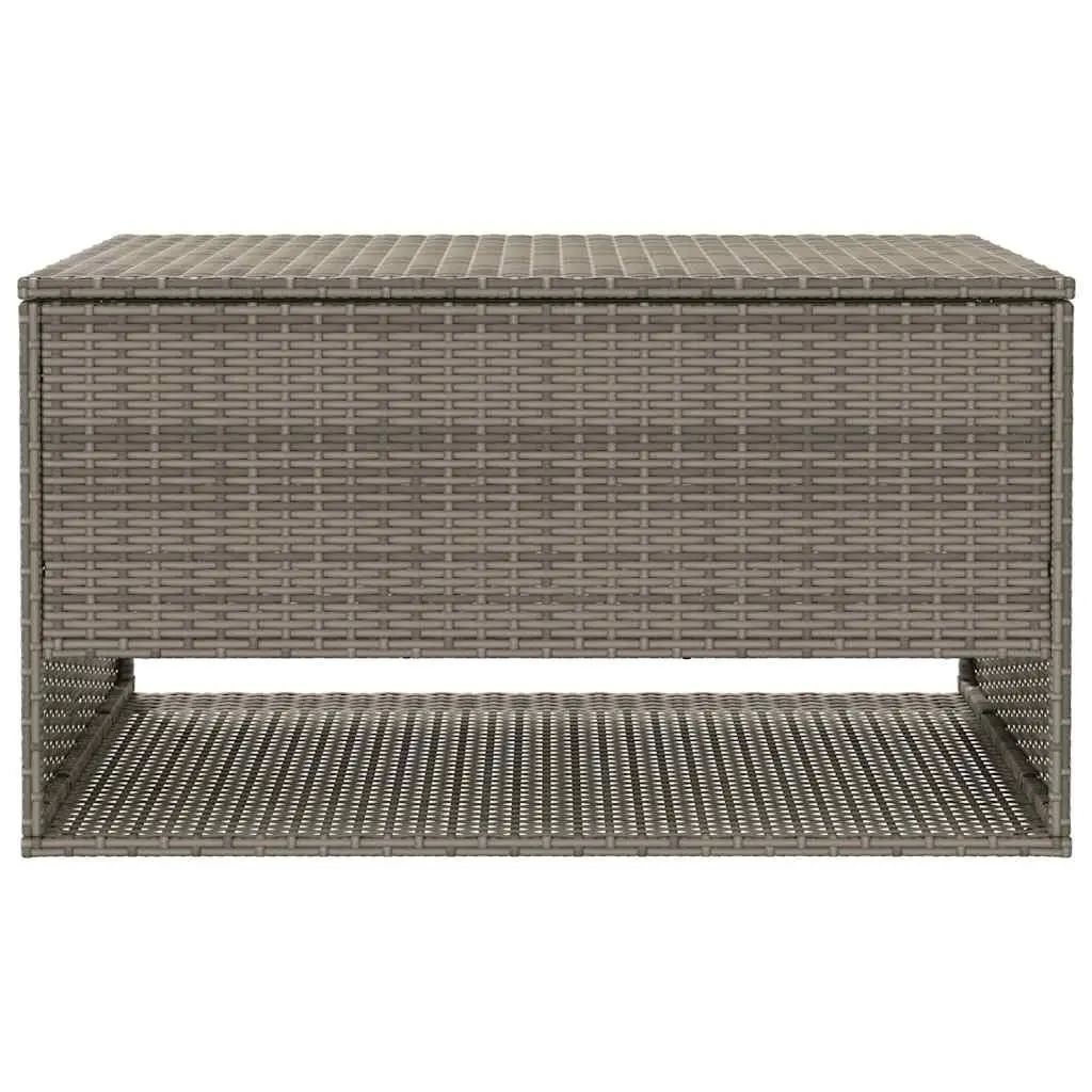 Outdoor Storage Box Grey Poly Rattan Garden Furniture Cushion Organiser