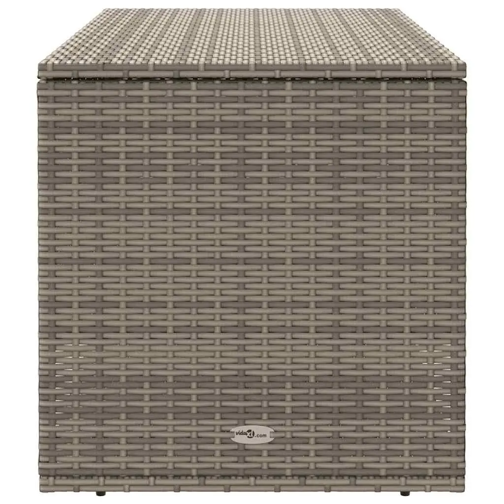 Outdoor Storage Box Grey Poly Rattan Garden Furniture Cushion Organiser