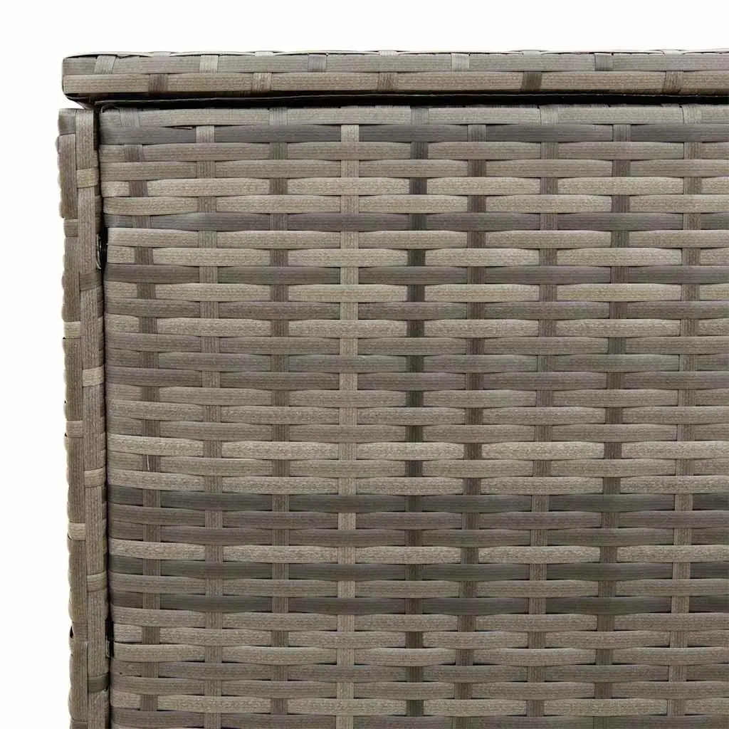 Outdoor Storage Box Grey Poly Rattan Garden Furniture Cushion Organiser