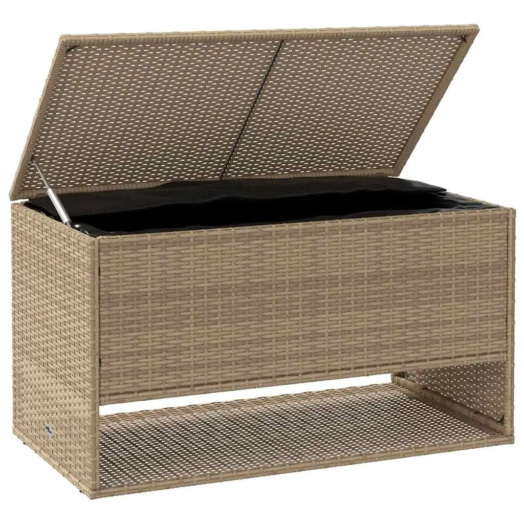 Outdoor Storage Box for Garden Beige Poly Rattan 100 x 55 x 55.5 cm