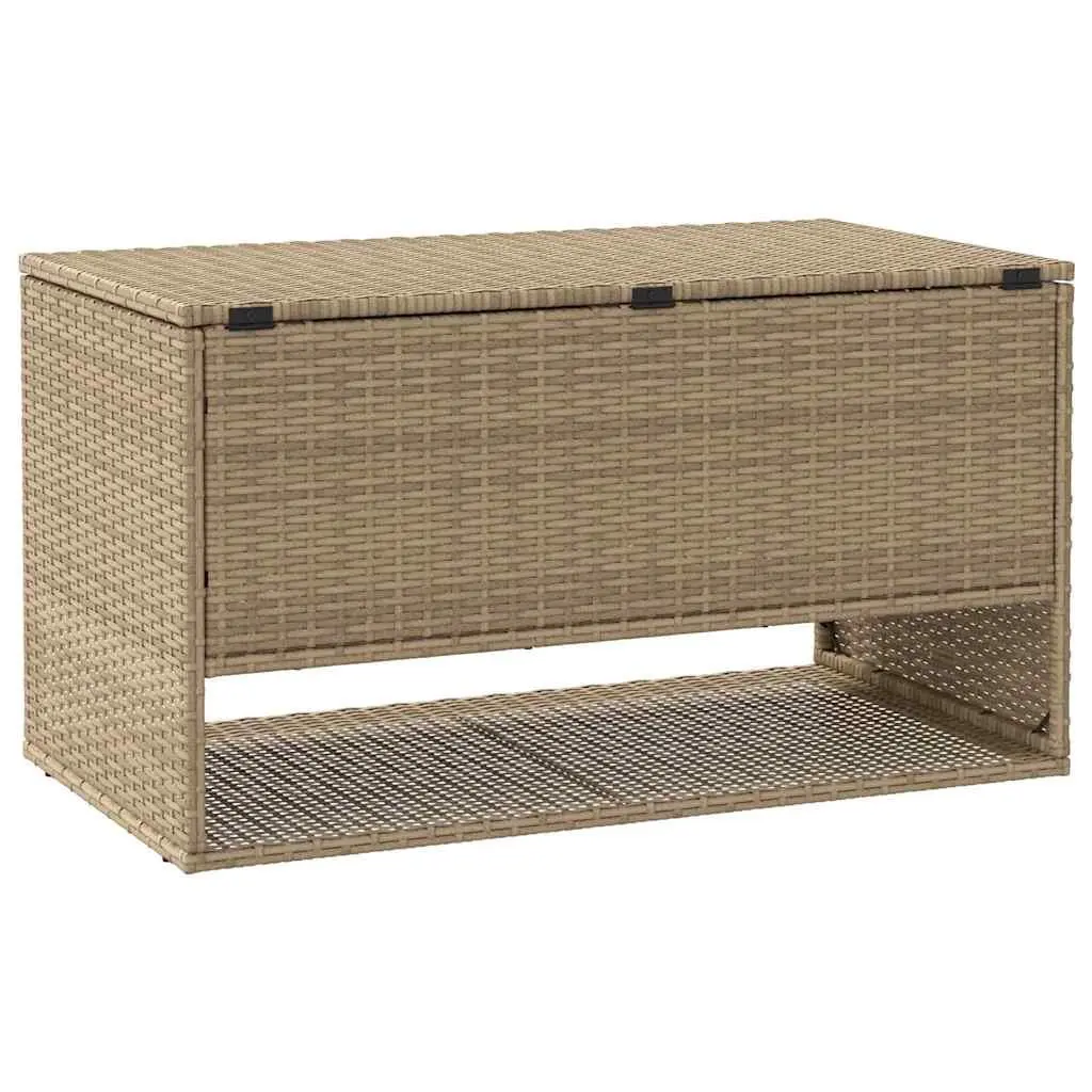 Outdoor Storage Box for Garden Beige Poly Rattan 100 x 55 x 55.5 cm