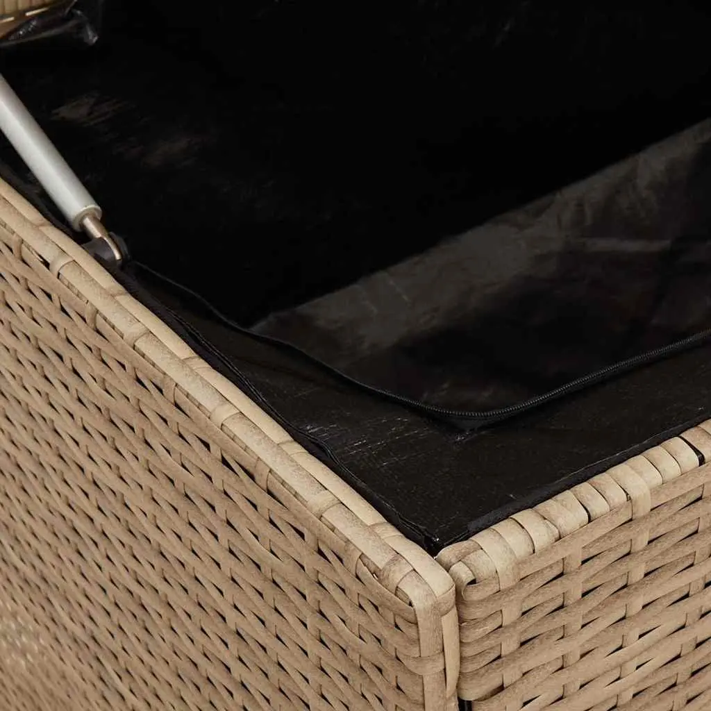 Outdoor Storage Box for Garden Beige Poly Rattan 100 x 55 x 55.5 cm