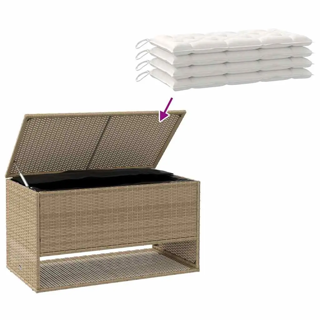 Outdoor Storage Box for Garden Beige Poly Rattan 100 x 55 x 55.5 cm