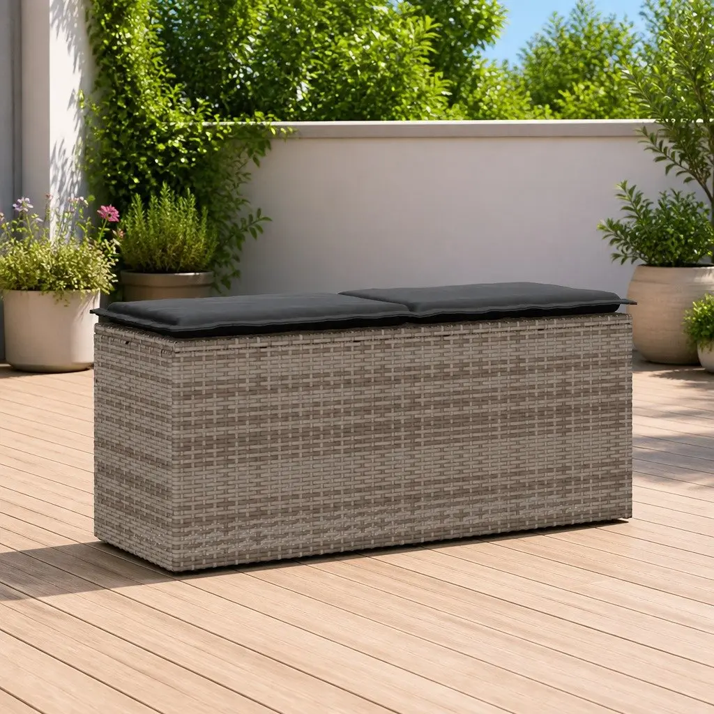 Garden Bench Outdoor Seating Grey 110 x 40 x 44 cm