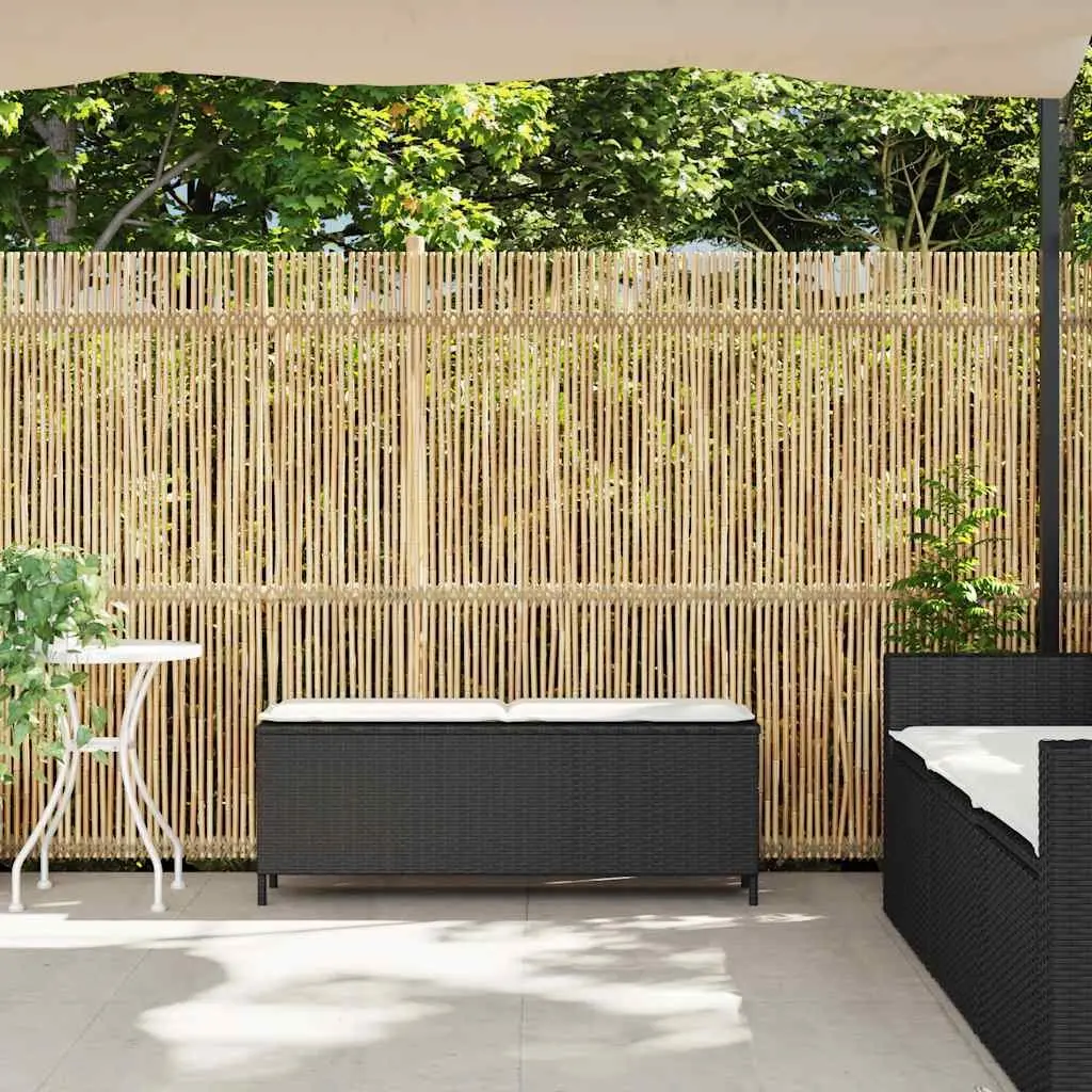 Garden Bench Outdoor Seating with Cushion Black 110 x 30 x 40.5 cm