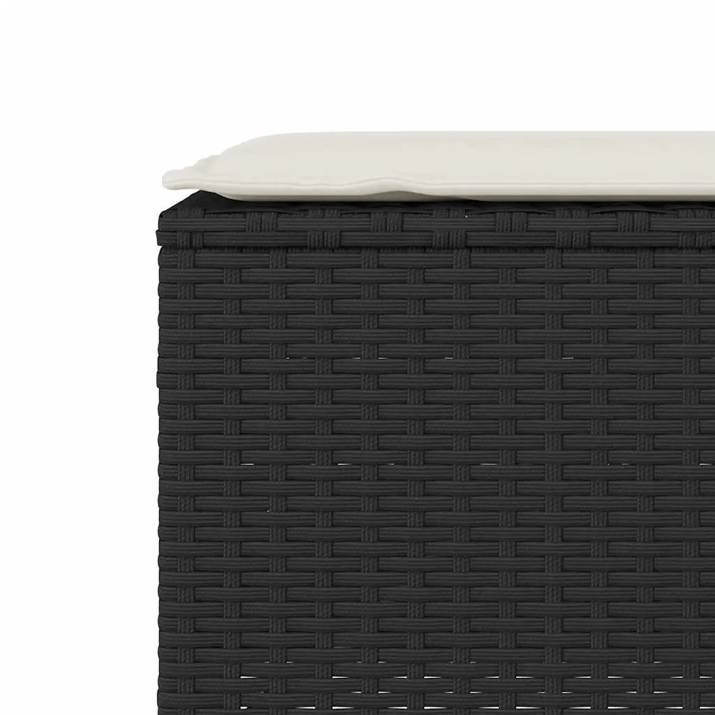 Garden Bench Outdoor Seating with Cushion Black 110 x 30 x 40.5 cm