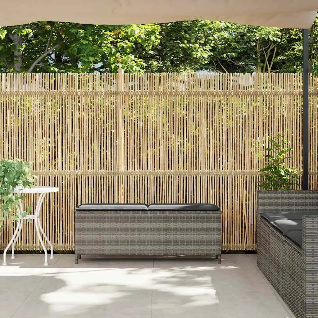 Garden Bench Outdoor Seating Grey Poly Rattan 110x30x40.5cm