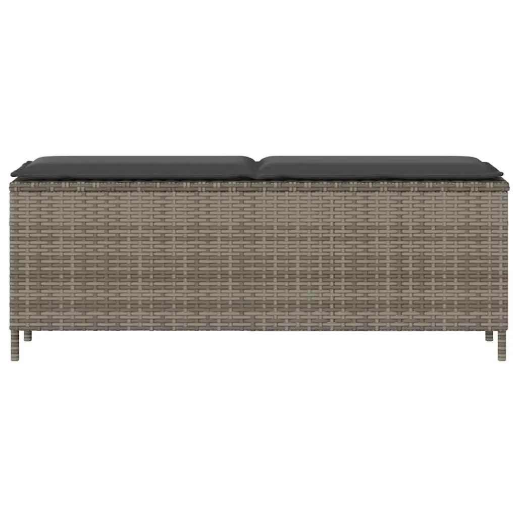 Garden Bench Outdoor Seating Grey Poly Rattan 110x30x40.5cm