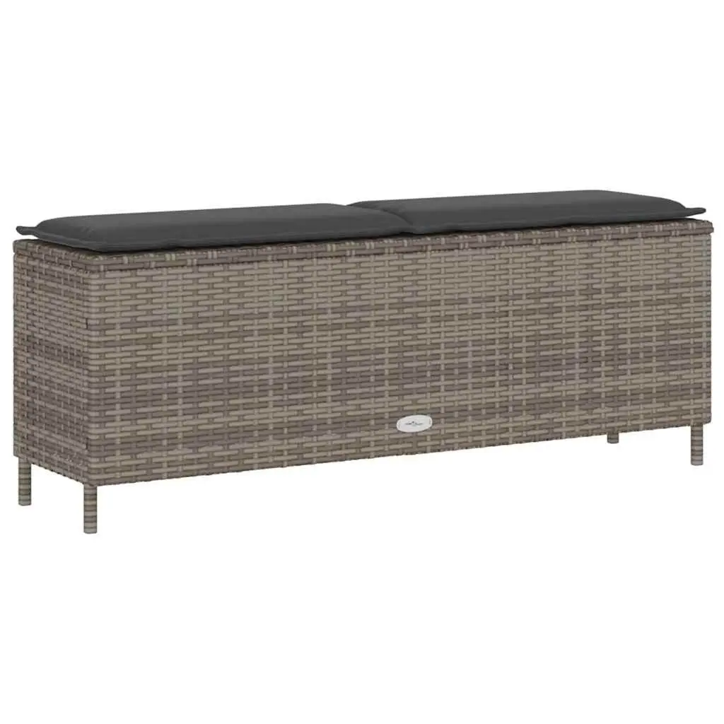 Garden Bench Outdoor Seating Grey Poly Rattan 110x30x40.5cm