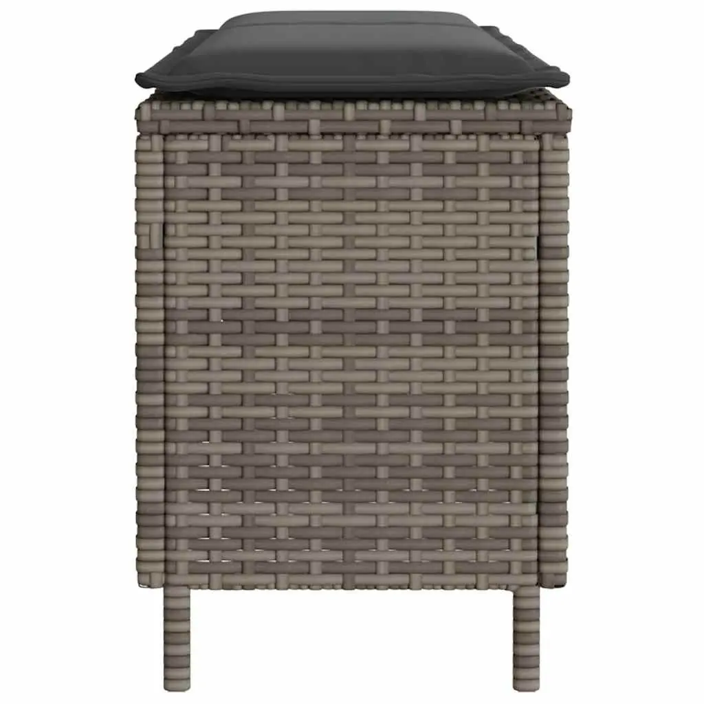 Garden Bench Outdoor Seating Grey Poly Rattan 110x30x40.5cm