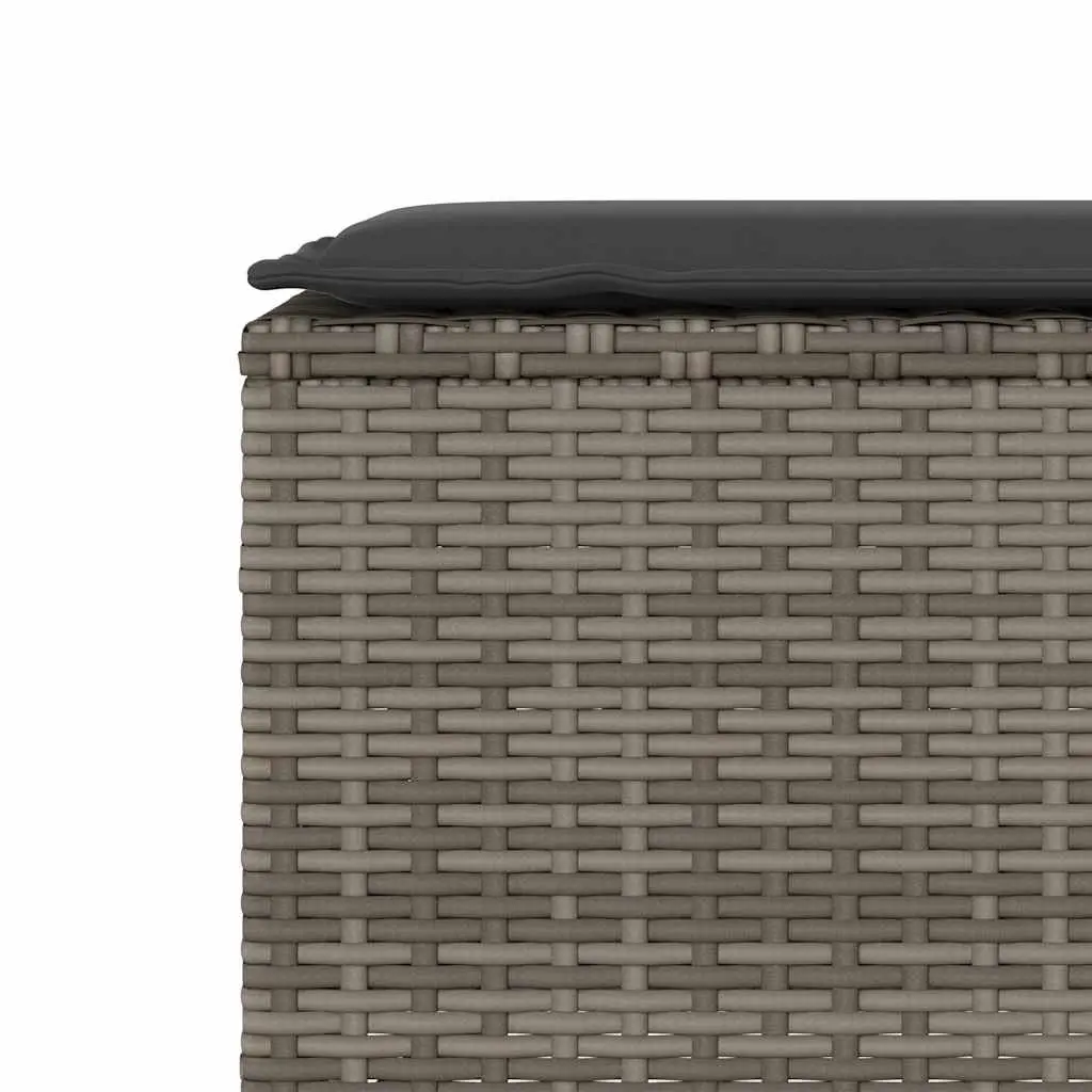 Garden Bench Outdoor Seating Grey Poly Rattan 110x30x40.5cm