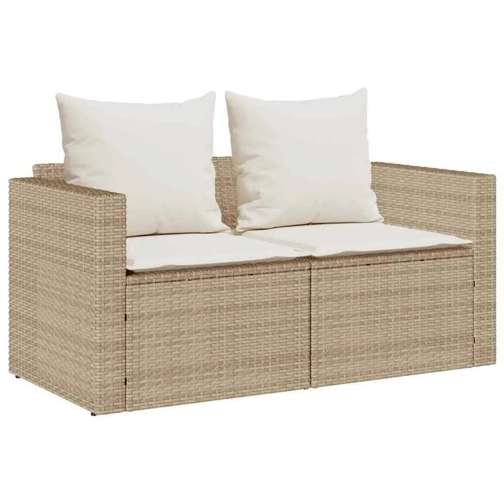 Outdoor Sofa Set 5 Piece Garden Furniture Stackable Modular Beige Poly Rattan