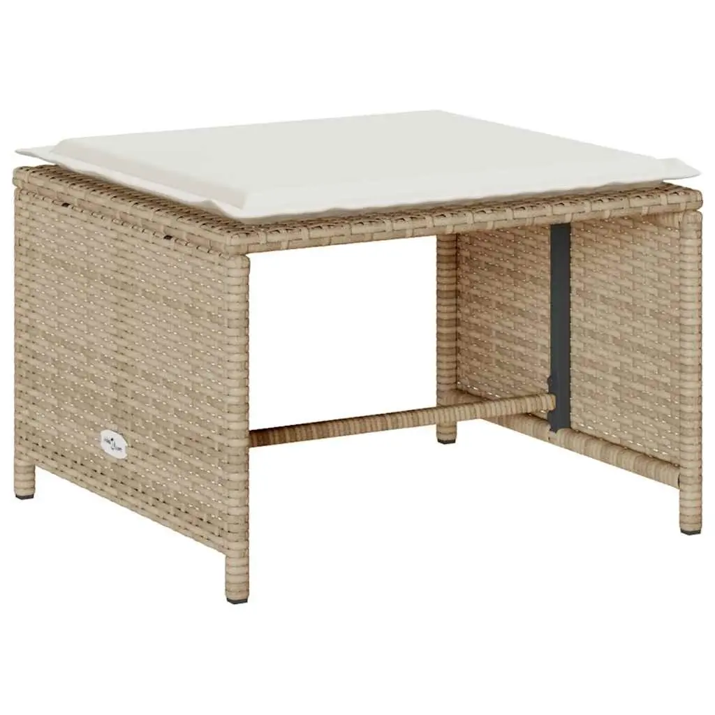 Outdoor Sofa Set 5 Piece Garden Furniture Stackable Modular Beige Poly Rattan