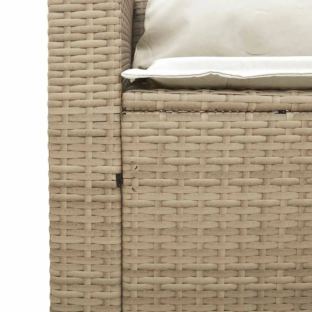 Outdoor Sofa Set 5 Piece Garden Furniture Stackable Modular Beige Poly Rattan