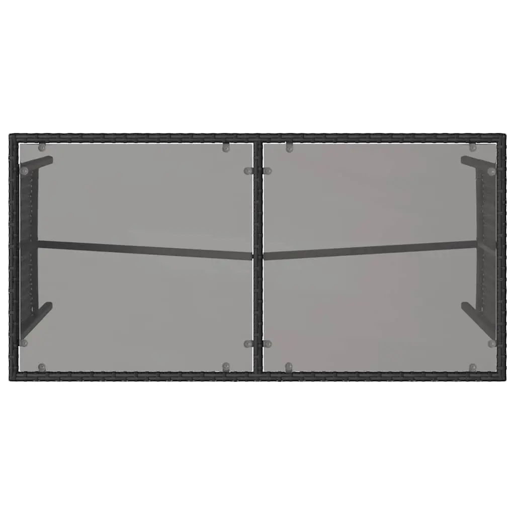 Outdoor Dining Set 3 Piece Garden Furniture Black Poly Rattan with Cushions