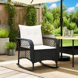 Specifications of Black Poly Rattan Garden Rocking Chair