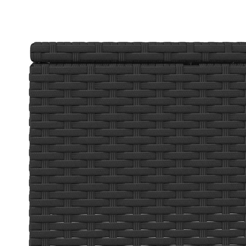 Sun Lounger with Floating Cushion Black Poly Rattan Adjustable Backrest Garden