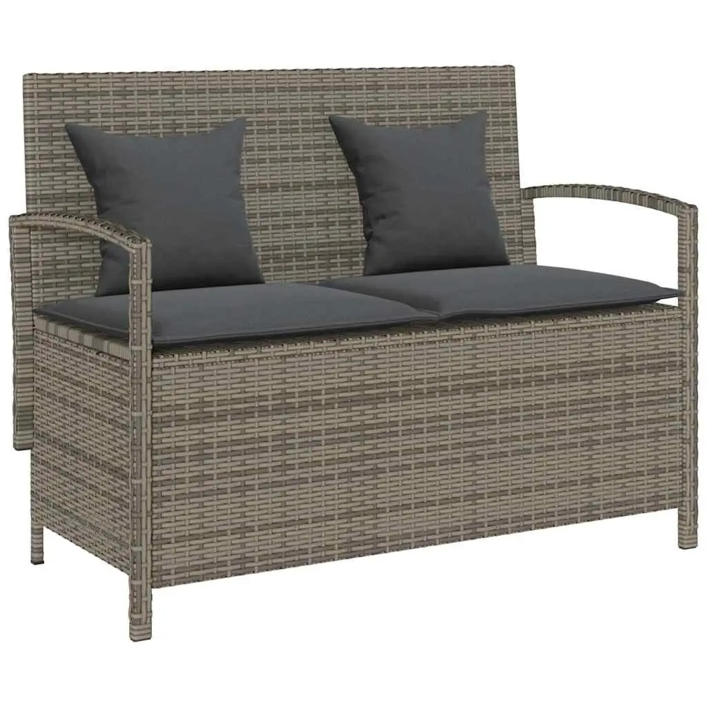 Grey Outdoor Storage Bench with Removable Cushion