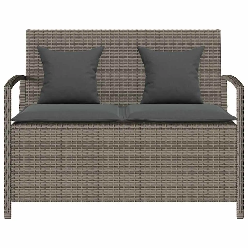 Grey Outdoor Storage Bench with Removable Cushion