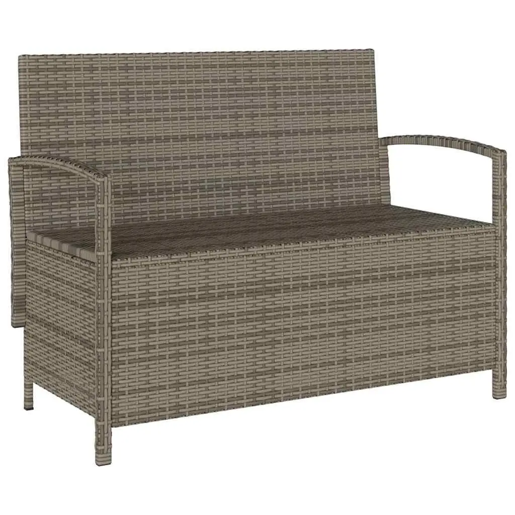 Grey Outdoor Storage Bench with Removable Cushion