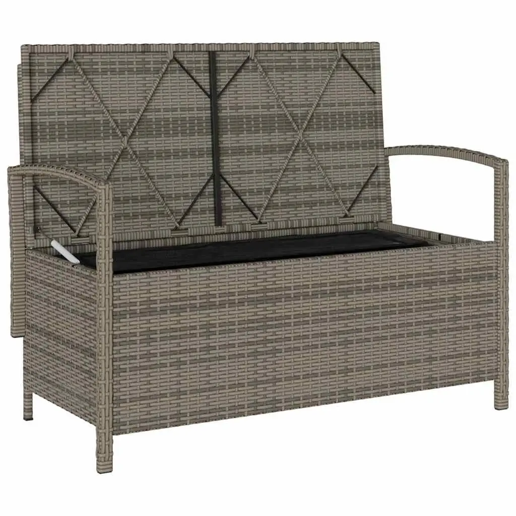 Grey Outdoor Storage Bench with Removable Cushion