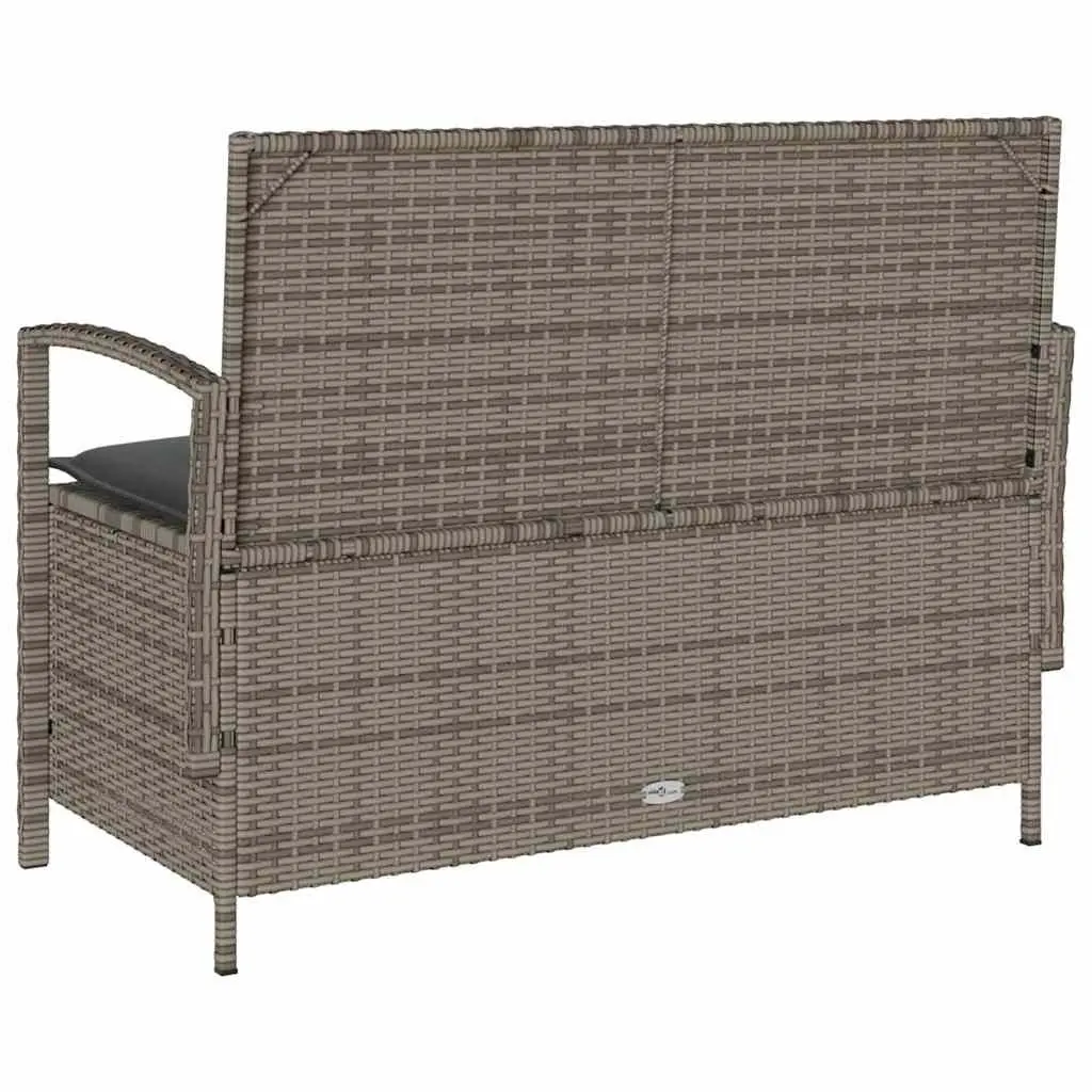 Grey Outdoor Storage Bench with Removable Cushion
