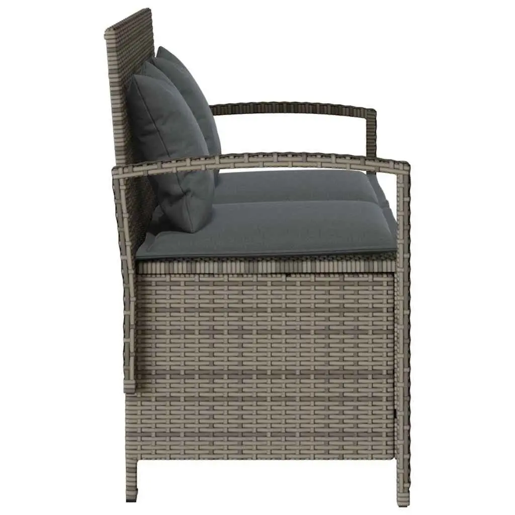 Grey Outdoor Storage Bench with Removable Cushion