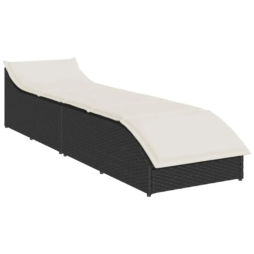 Folding Sun Lounger with Adjustable Backrest and Storage