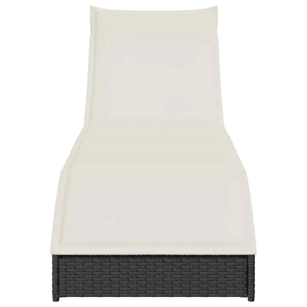 Folding Sun Lounger with Adjustable Backrest and Storage