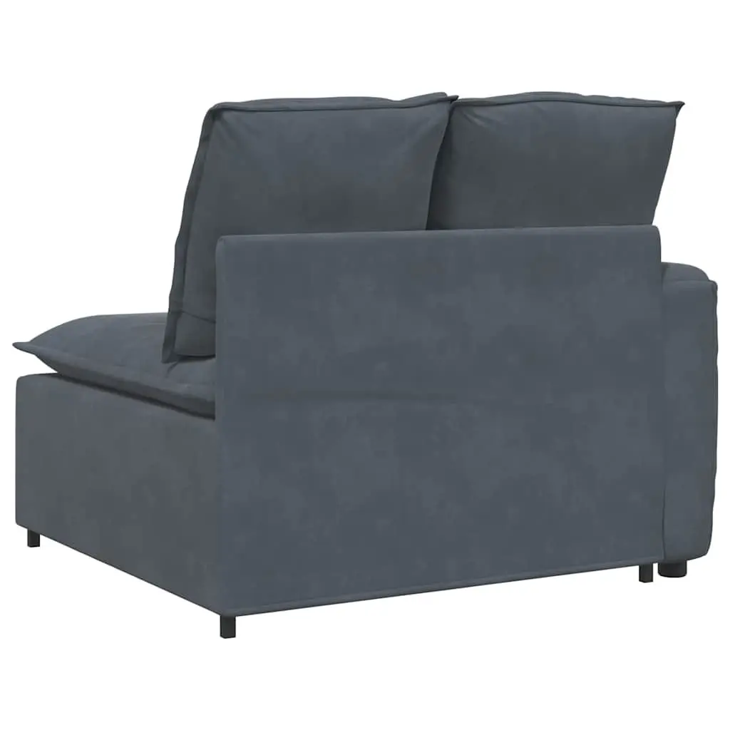 Modular Sofa Armrest End Module with Cushions Grey 100cm Sectional Unit