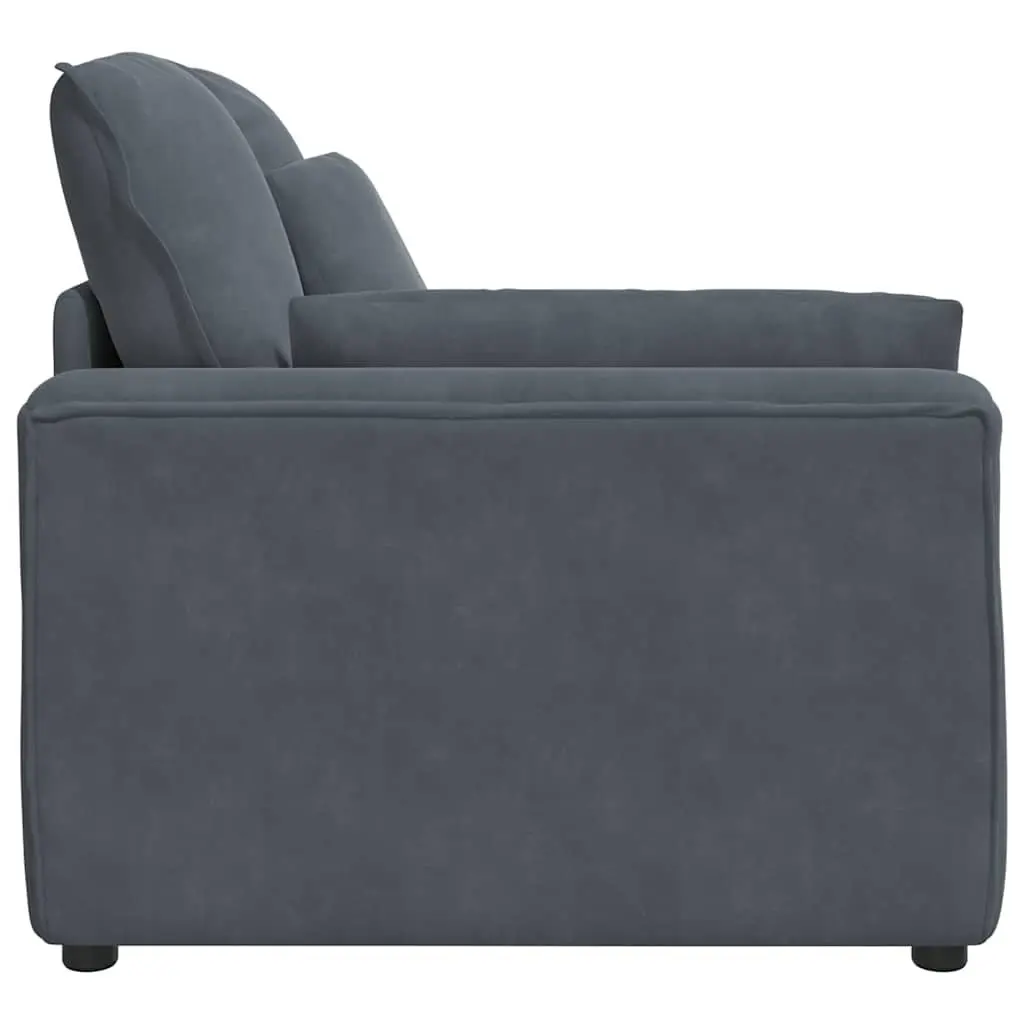 Modular Sofa Armrest End Module with Cushions Grey 100cm Sectional Unit