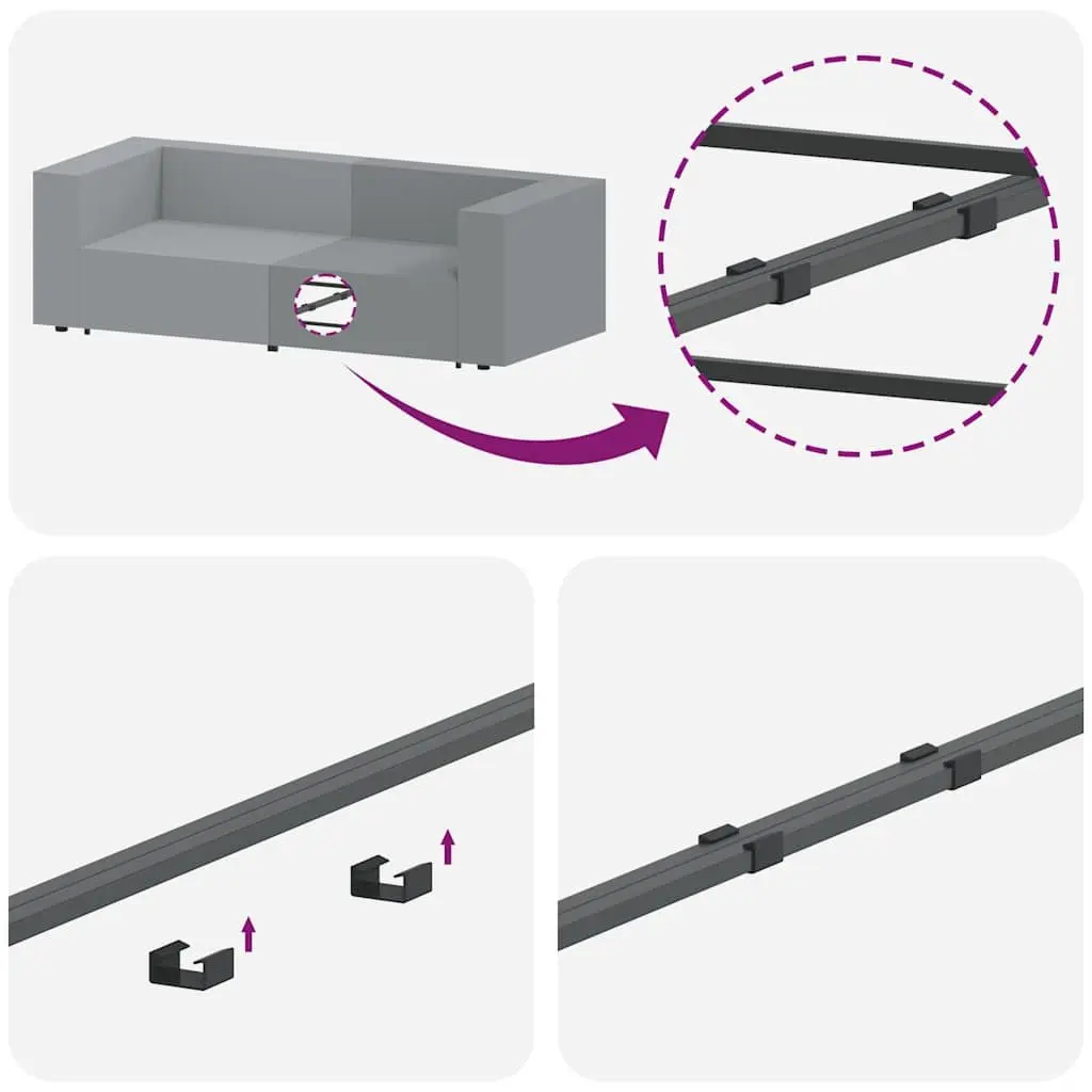 Modular Sofa Armrest End Module with Cushions Grey 100cm Sectional Unit