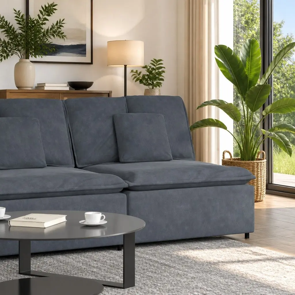 100cm Grey Modular Sofa Centre Module