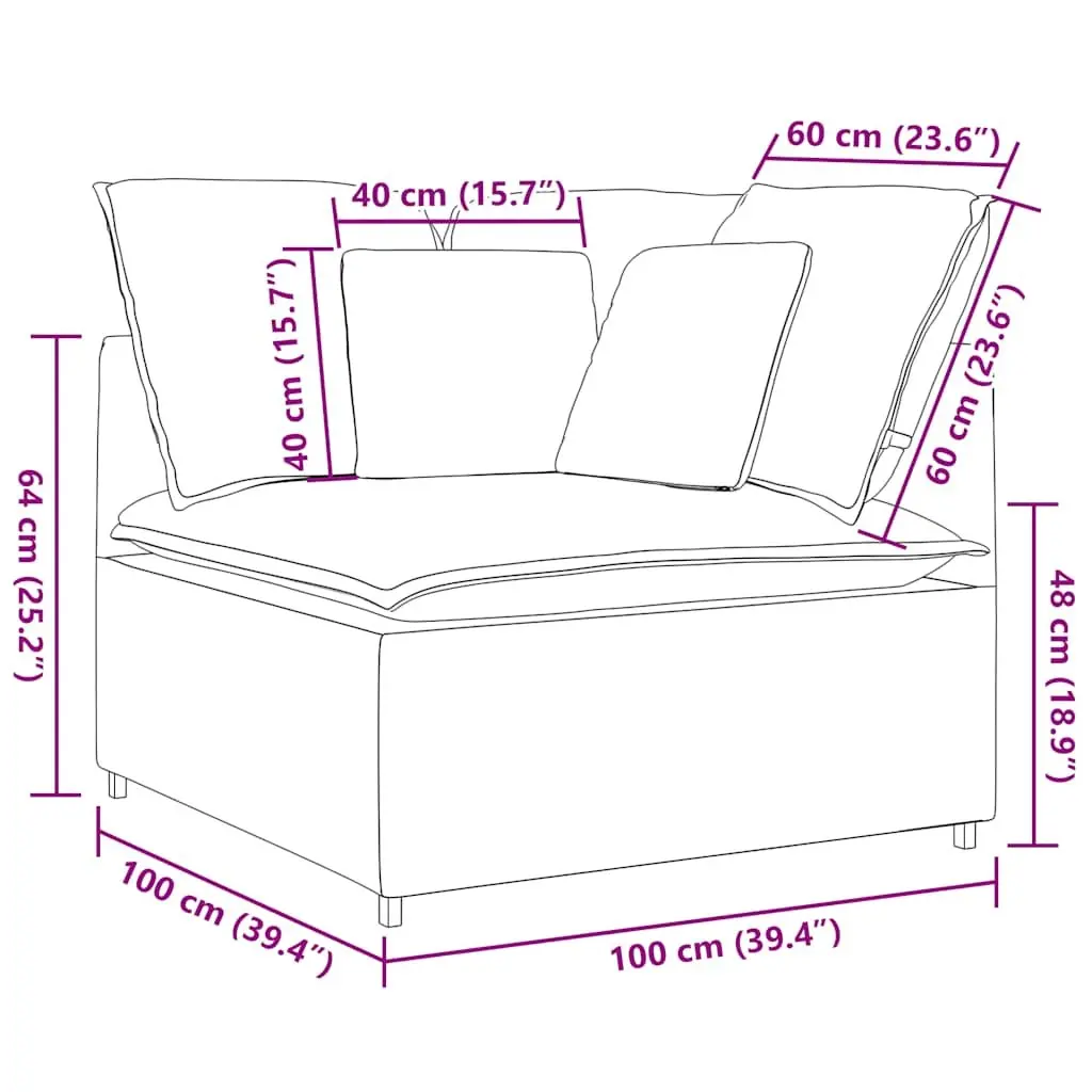 Grey Modular Sofa Corner Unit