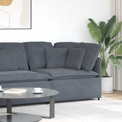 Grey Modular Corner Unit - 100cm Velvet Sofa