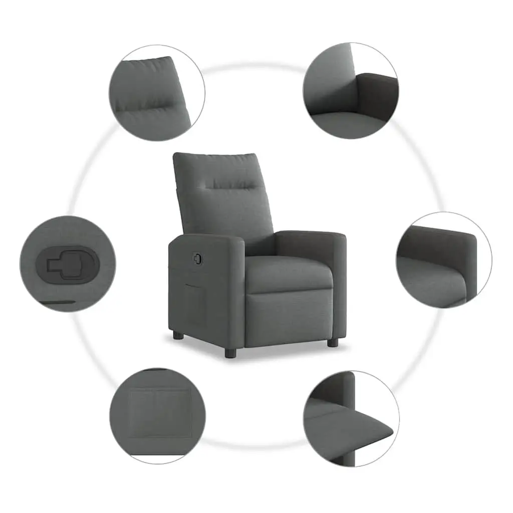 Grey Fabric Manual Recliner Chair