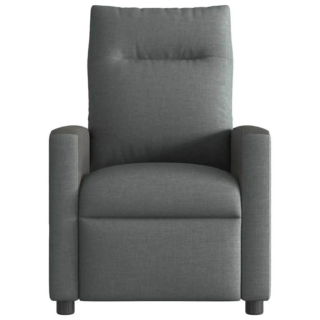 Massage Recliner Chair for Relaxation Grey Fabric Manual Recline 135 Degrees