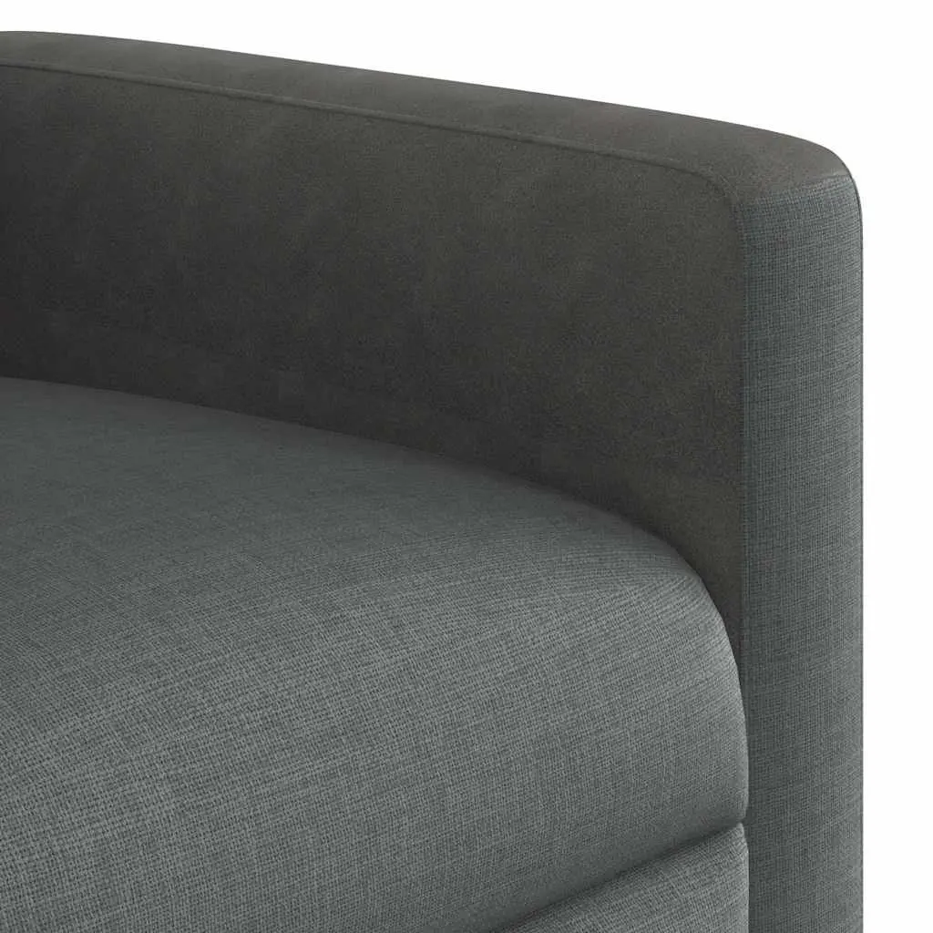Massage Recliner Chair for Relaxation Grey Fabric Manual Recline 135 Degrees