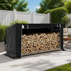 Firewood Rack Dimensions: 200.5 x 80.5 x 110.5 cm with Rain Cover