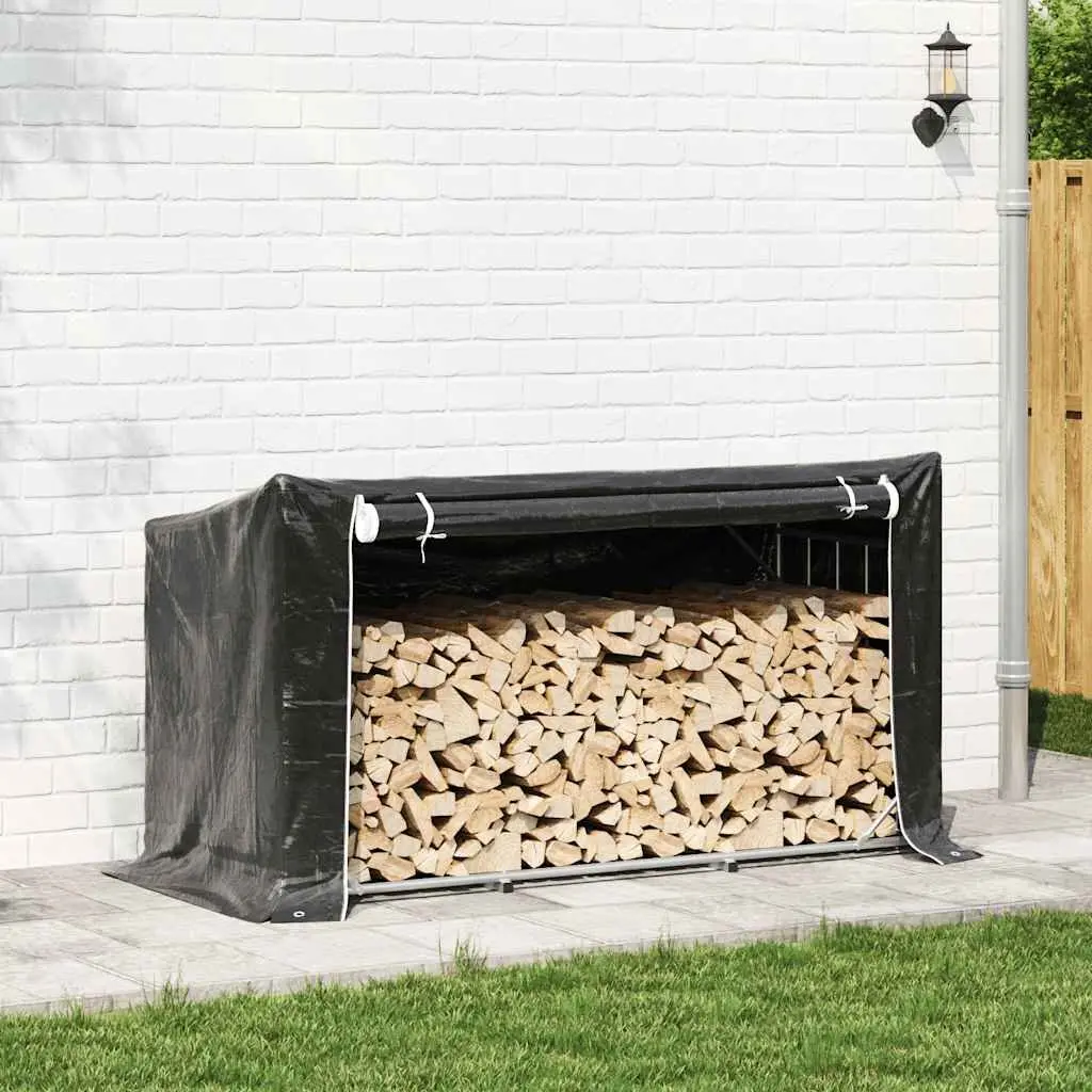 Firewood Rack for Outdoor Use with Zippered Rain Cover 200.5x80.5x110.5 cm