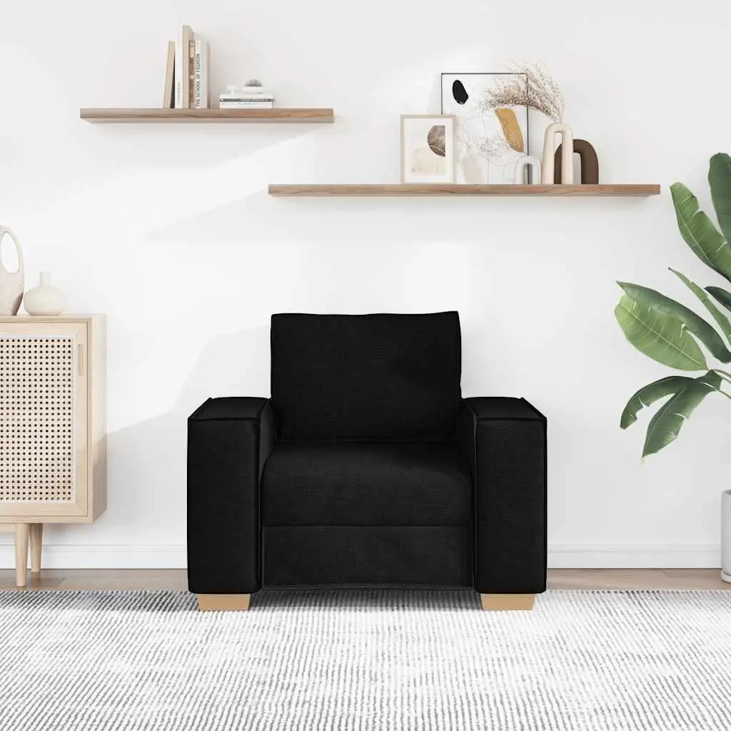 Black Fabric Sofa Chair 100x78x84cm Lounge Seat Living Room Bedroom Armchair