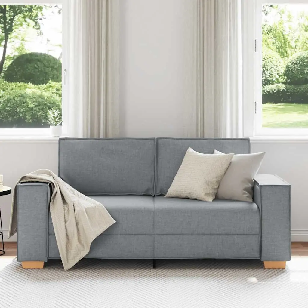 2-Seater Sofa Grey Fabric Lounge Couch Living Room Furniture Relaxing Seat