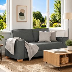 Specifications of Grey Fabric 2-Seater Sofa: 180x78x84 cm