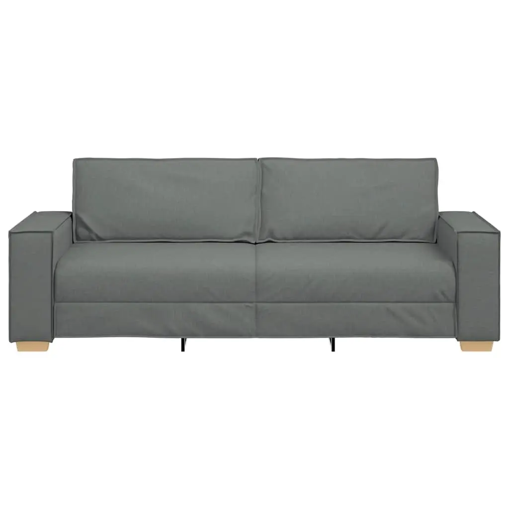 3-Seater Sofa Grey Fabric Lounge Couch Living Room Furniture 220x78x84cm