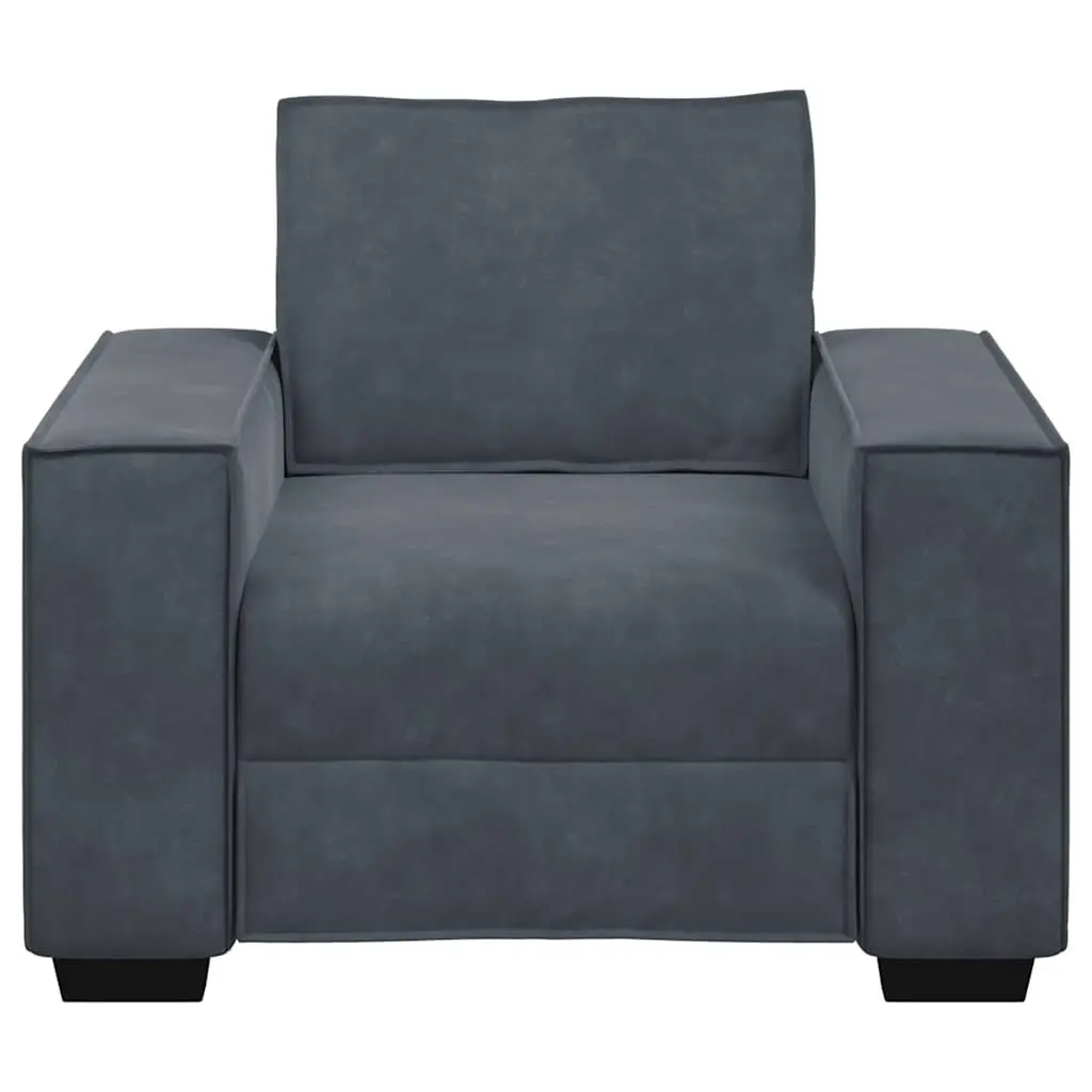 Sofa Chair Grey Velvet Living Room 100 x 78 x 84 cm