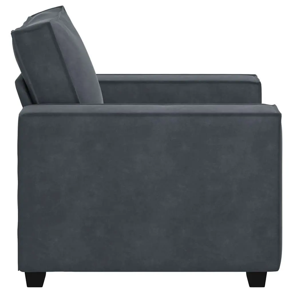 Sofa Chair Grey Velvet Living Room 100 x 78 x 84 cm