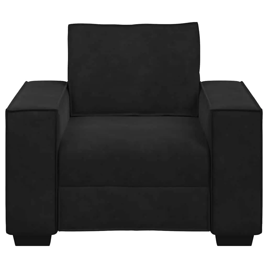 Black Velvet Sofa Chair for Living Room Bedroom 100 x 78 x 84 cm