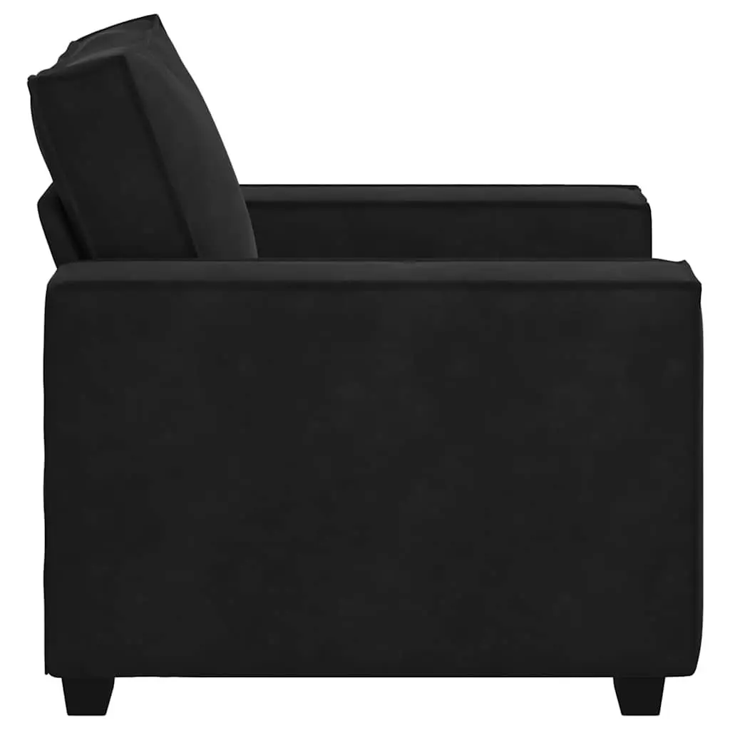 Black Velvet Sofa Chair for Living Room Bedroom 100 x 78 x 84 cm
