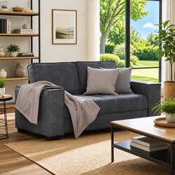 Grey Velvet 2-Seater Sofa with Dimensions 160W x 78D x 84H cm
