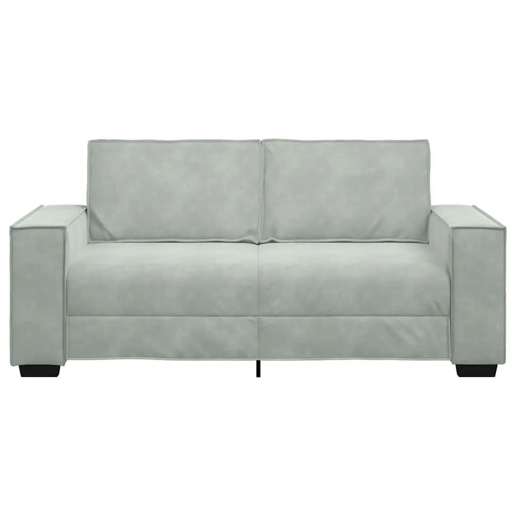 2-Seater Sofa Light Grey Velvet Living Room Furniture